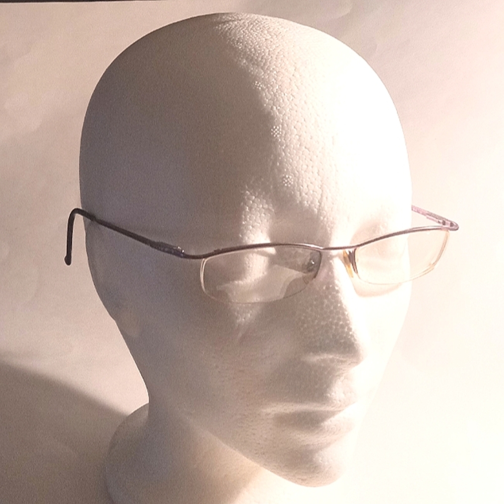 1990s MOSCHINO Vintage Unisex Half Rim Rectangle Eyeglasses Frames